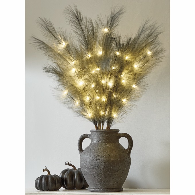 Set of 2 Lit Pampas Stems, , large