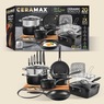 Ceramax 20-Piece Ceramic Nonstick Cookware Set, , large