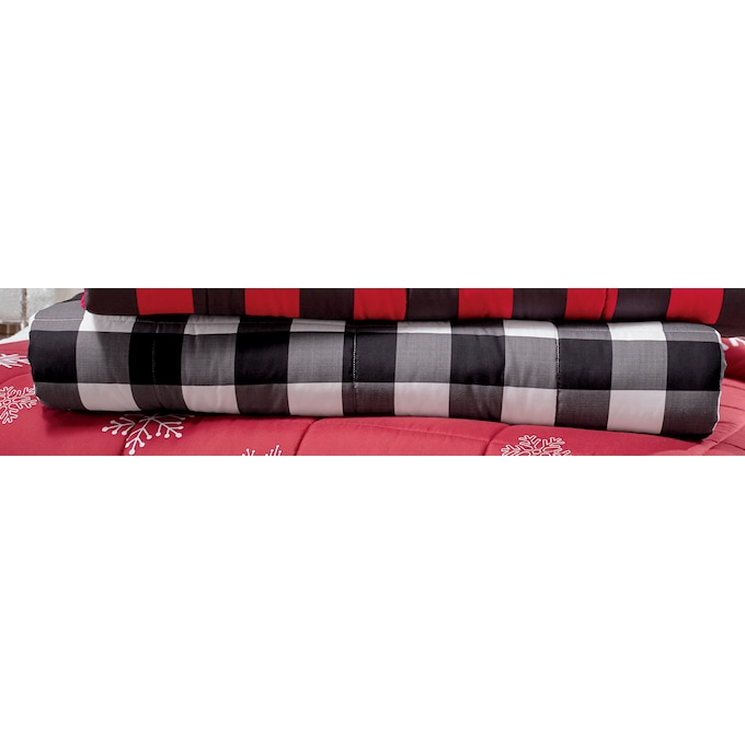 Reversible Printed Down-Alternative Sherpa Blanket, , large