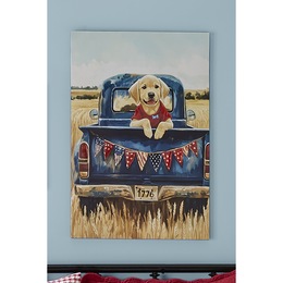 Americana Dog in Truck Wall Art, , large