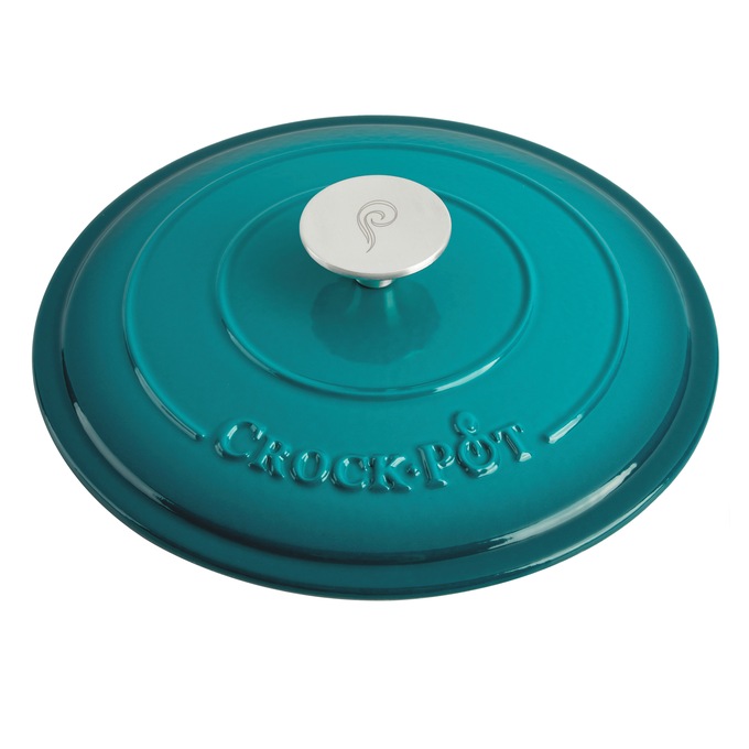 Crock Pot Artisan 5-qt. Enameled Cast Iron Dutch Oven with Lid, Teal Ombre, large