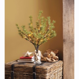 Lit Faux-Pine Branch, , large