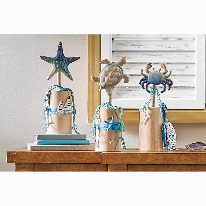 Set of 3 Coastal Figurines, , large