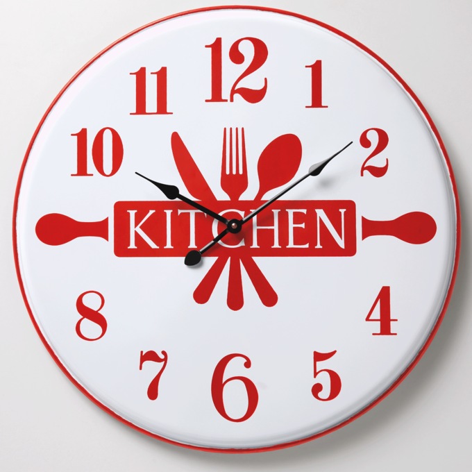 Retro Red Kitchen Clock, , large