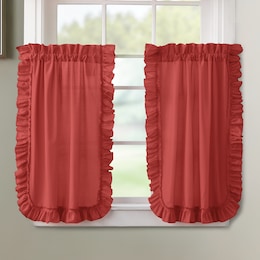 Mayfair Romantic Ruffled Semi-Sheer Cape Cod Tier Pair, , large