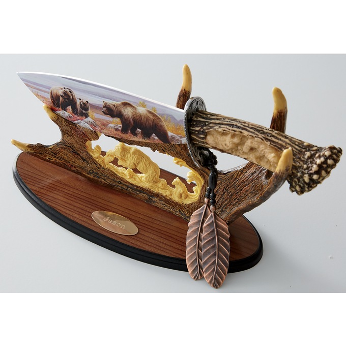 Wildlife Bear Knife with Stand, , large