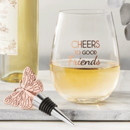 Cheers To Good Friends 2-Piece Wine Set, , large