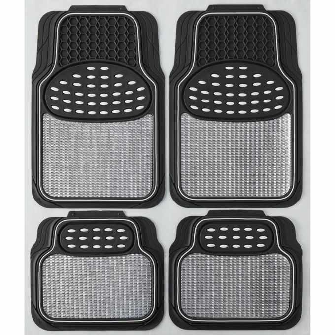4-Piece Metallic Car Mat Set, , large