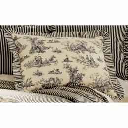 Ticking Stripe Ruffled Sham, , large
