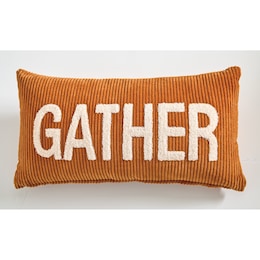 Corduroy Gather Accent Pillow, , large