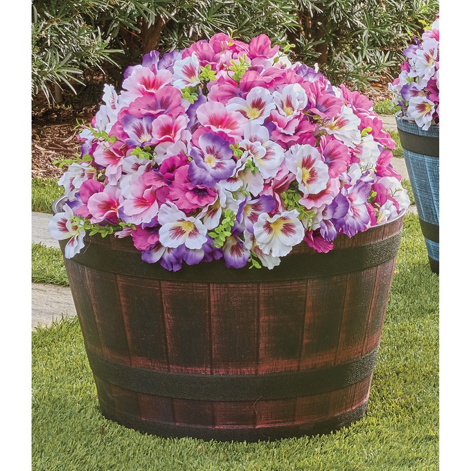 Whisky Barrel Planter, Red, large