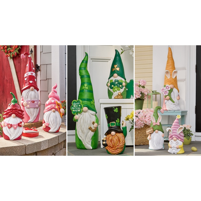 Set of 3 Large Valentine, Leprechaun and Bunny Gnomes or Buy all 3!, , large