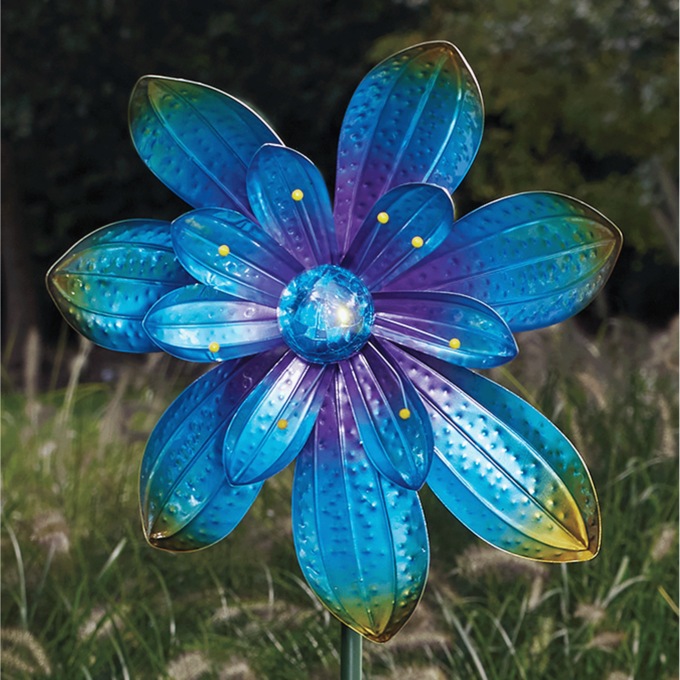 Solar 57" Floral Spinner, Blue Purple, large