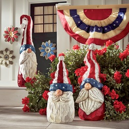 Set of 3 Americana Gnomes, , large