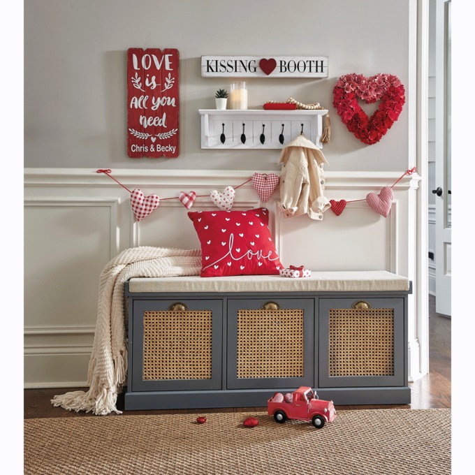 Beadboard Shelf with Hooks, , large