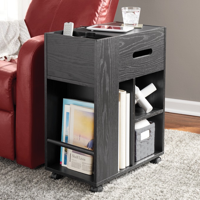 Wheeled End Table, , large