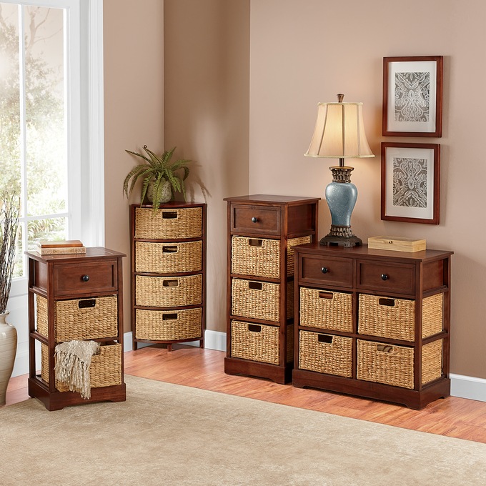 Hall table with sales storage baskets