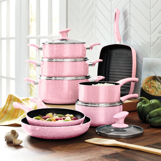 13-Piece Granite Aluminum Cookware Set, , large