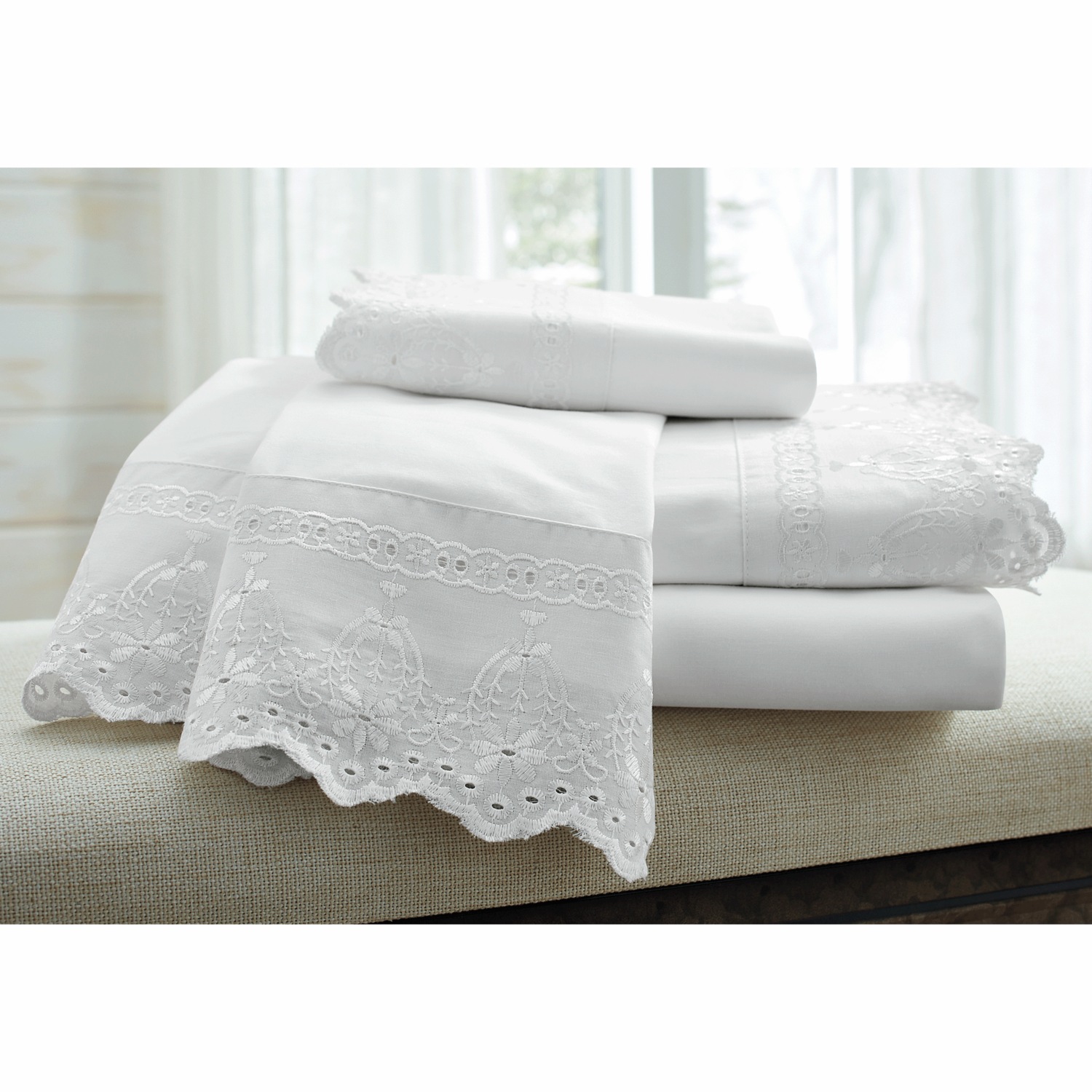Scalloped Eyelet Sheet Set Country Door