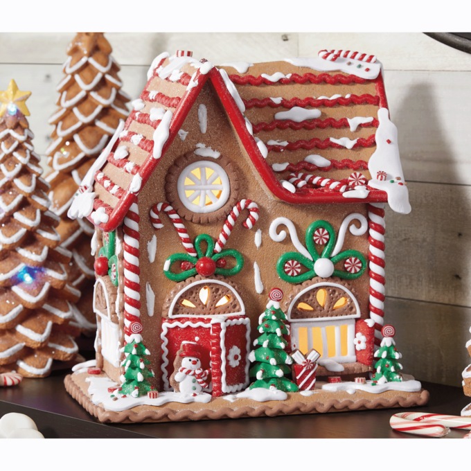 Gingerbread House with Lights, , large