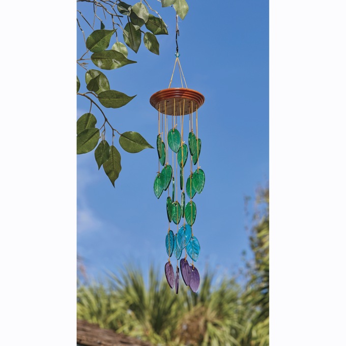 Glass Leaf Windchime, , large