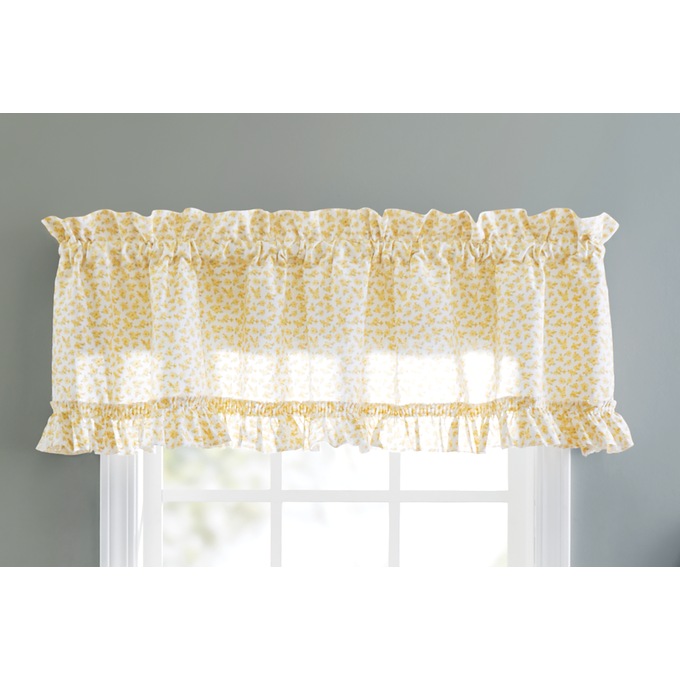 Mayfair Romantic Ruffled Semi-Sheer Cape Cod Valance, , large