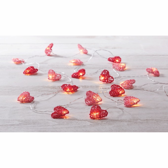 Rattan Heart String Lights, , large