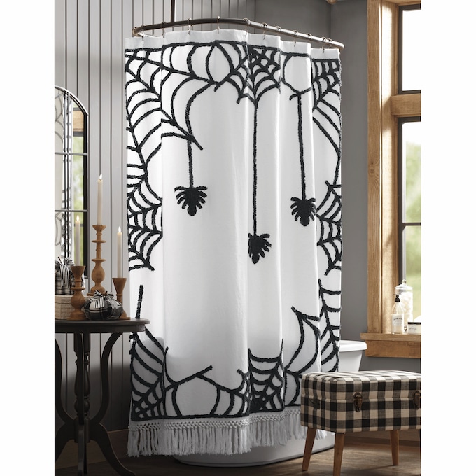 Chenille Halloween Shower Curtain, , large