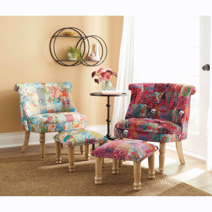 Patchwork dining store room chairs