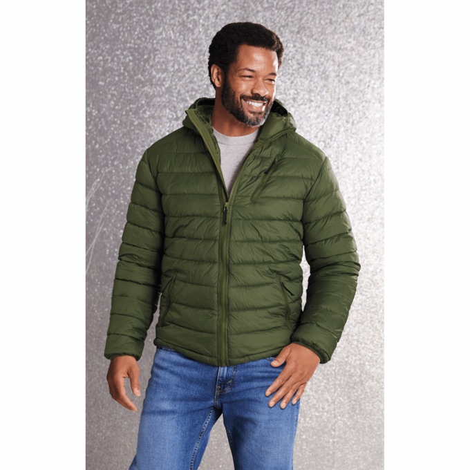 Lightweight Puffer Jacket, Olive, large