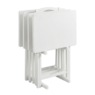 Louis 5-Piece Tray Table Set, White, large