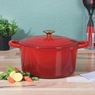Crock Pot Artisan 6-qt. Enameled Cast Iron Dutch Oven with Lid, Gradient Red, large