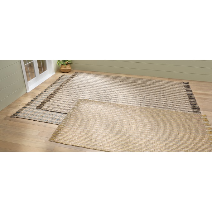 Textured Jute Rug with Fringe, , large