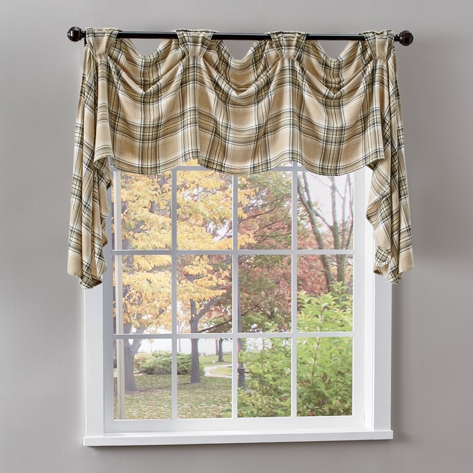 Harvest Check Valance, , large