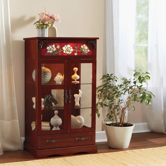 Stained Glass Curio Cabinet, , large
