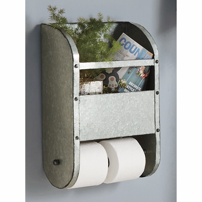 Galvanized Metal Wall Toilet Paper Holder, , large
