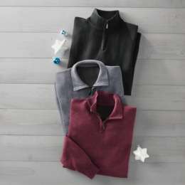 3-Pack 1/4-Zip Sweaters, , large