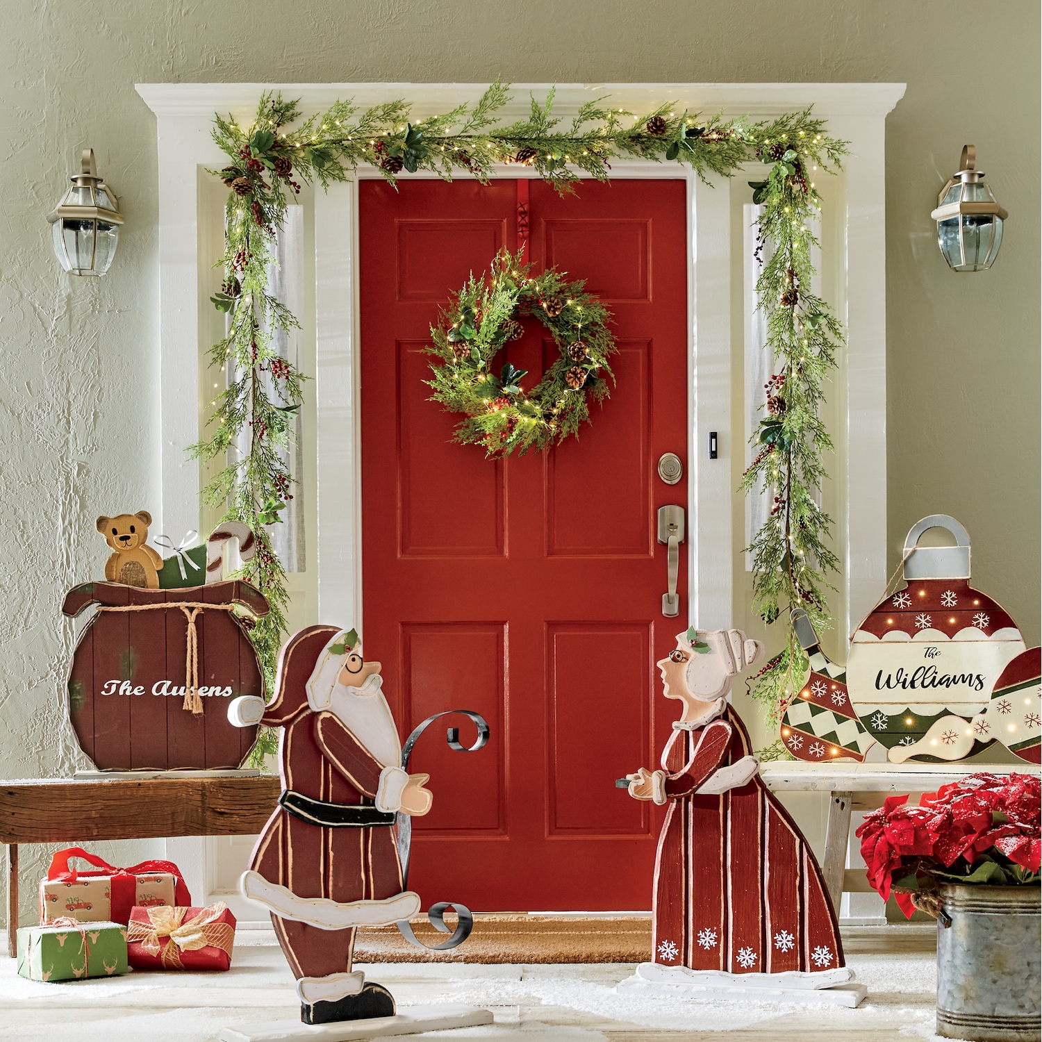 Lit Pine Garland Country Door