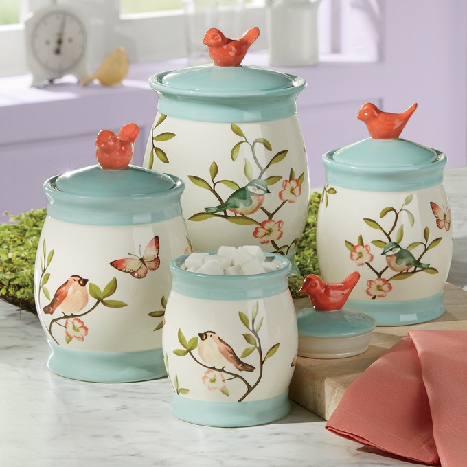 4 Piece Cypress Bird Canister Set Country Door