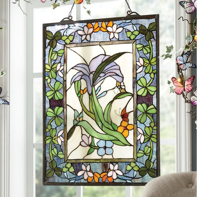 Stained Glass Purple Lily Wall Art, , large