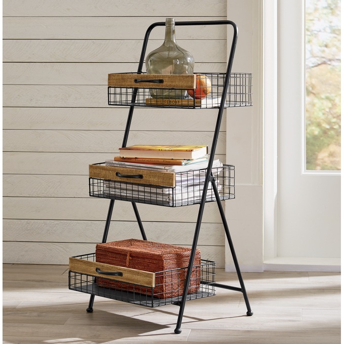 3 Basket Storage Stand Country Door
