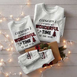 Personalized Wonderful Time Adult, Kids and Pets T-Shirts, , large