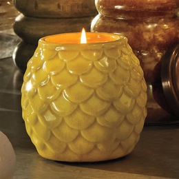 Golden Rod Ceramic Candle, , large