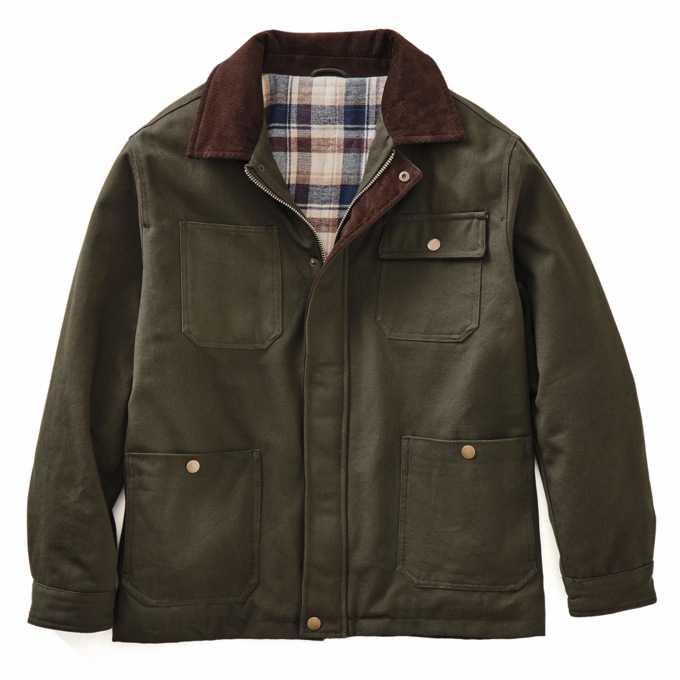 Flannel-Lined Barn Coat, , large