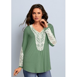 Crochet Trims Top, Green, large
