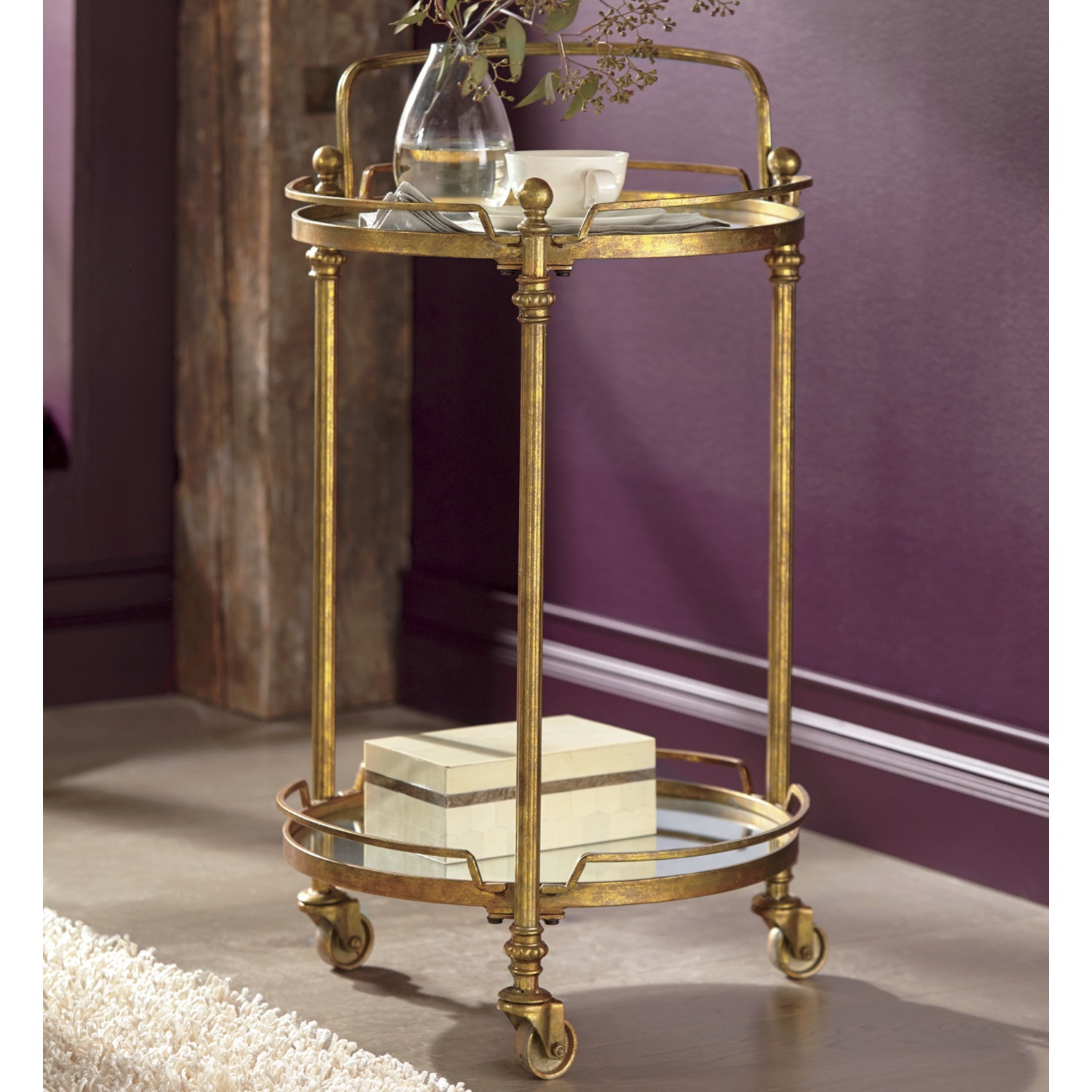 Gold Serving Cart Country Door