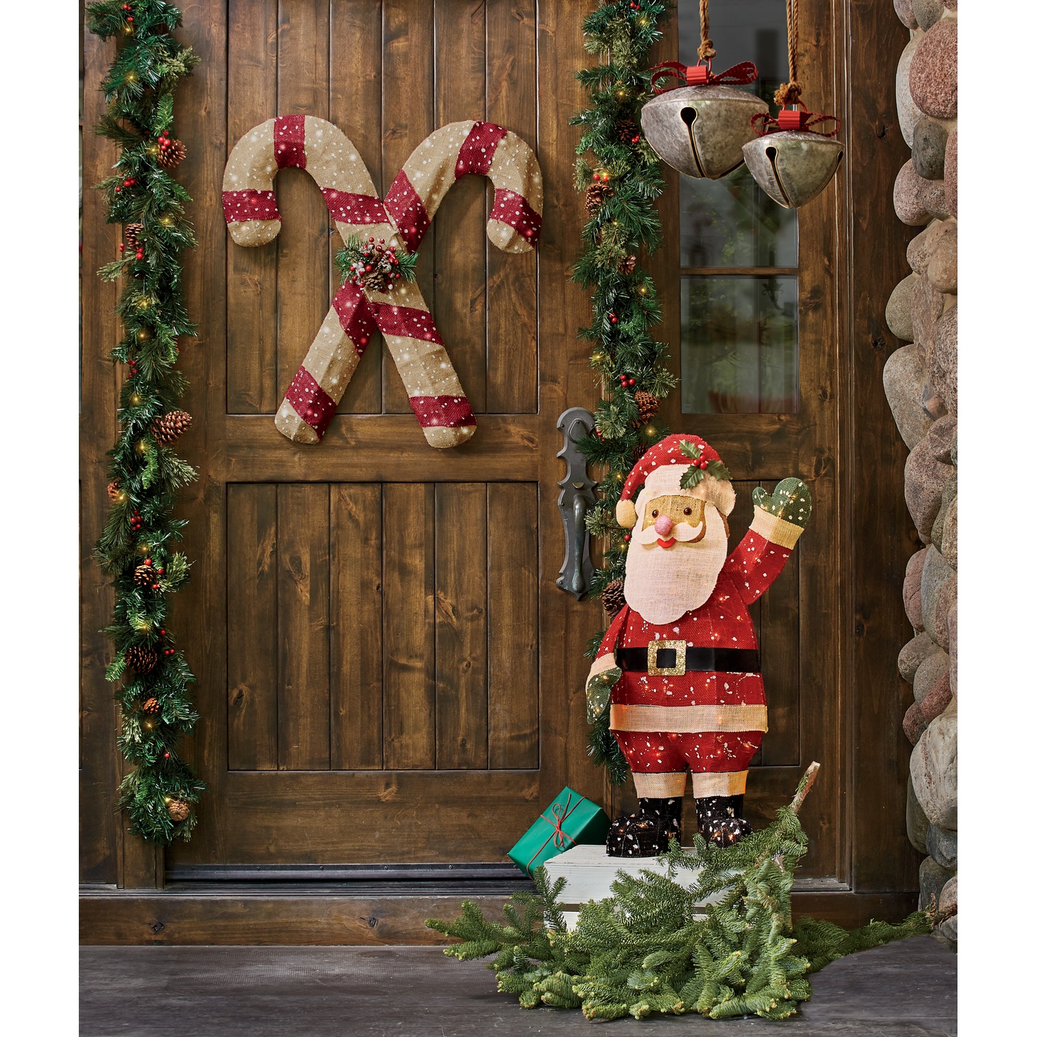 Lit Burlap Santa Lawn Decor Country Door