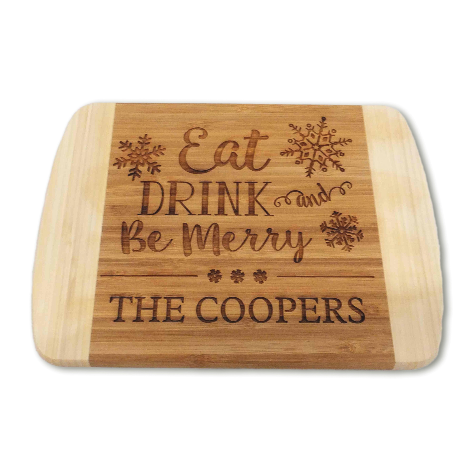 Eat, Drink and Be Merry Personalized Bamboo Cutting Board, , large
