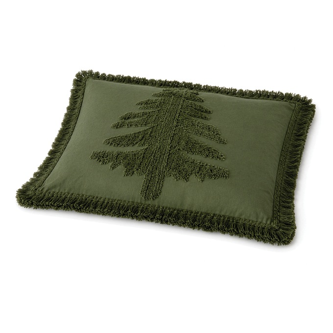 Aspen Chenille Sham with Woodland Tree Design, , large
