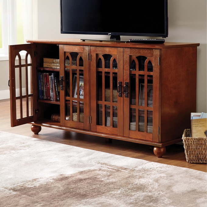 Arched Mission-Style TV Stand, , large